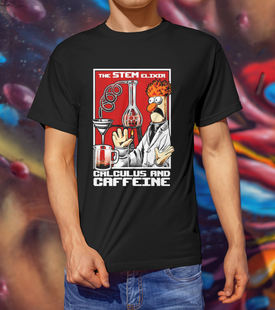 The STEM Elixir Calculus And Caffeine Beaker Character T-Shirt