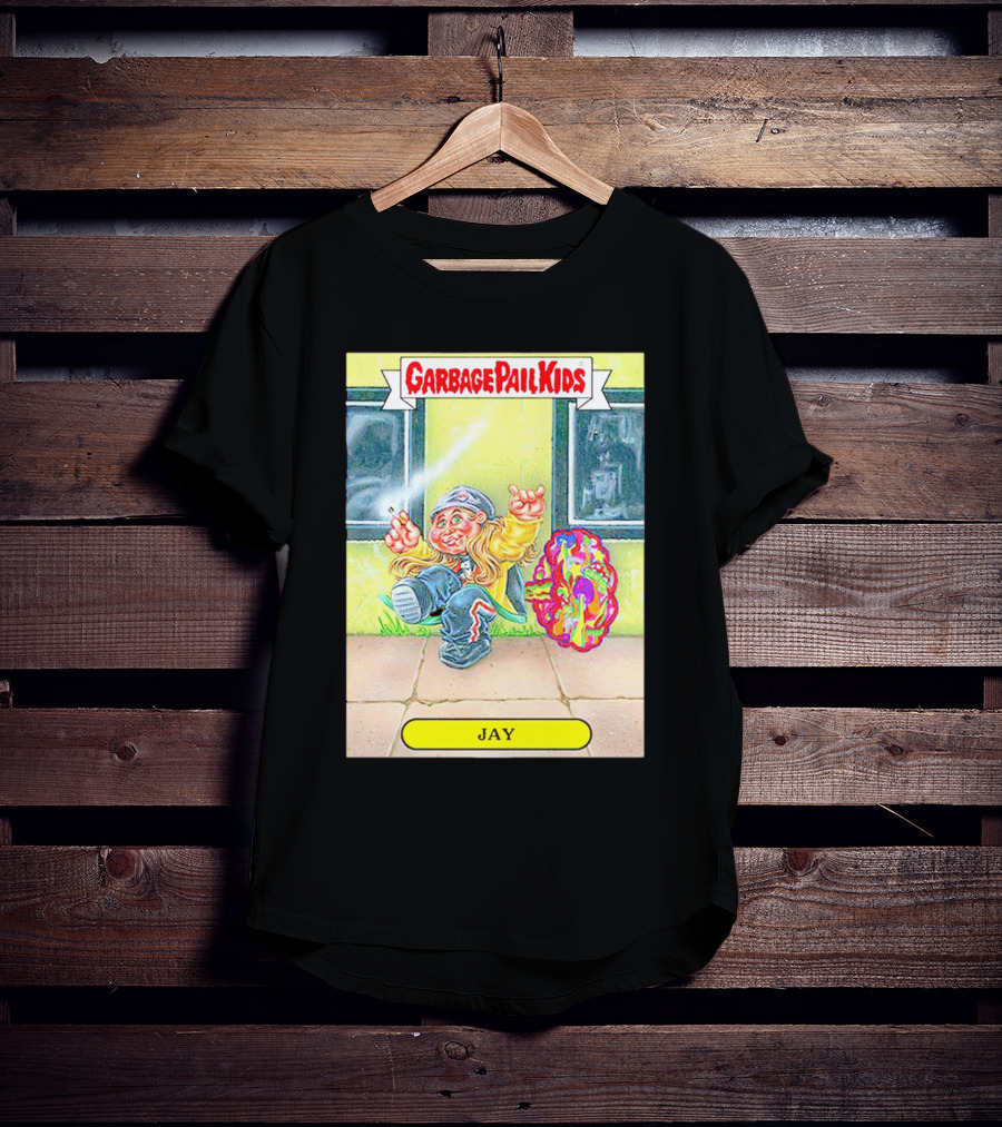 Garbage Pail Kids Jay Character Smoking Graffiti Parody Sticker T-Shirt