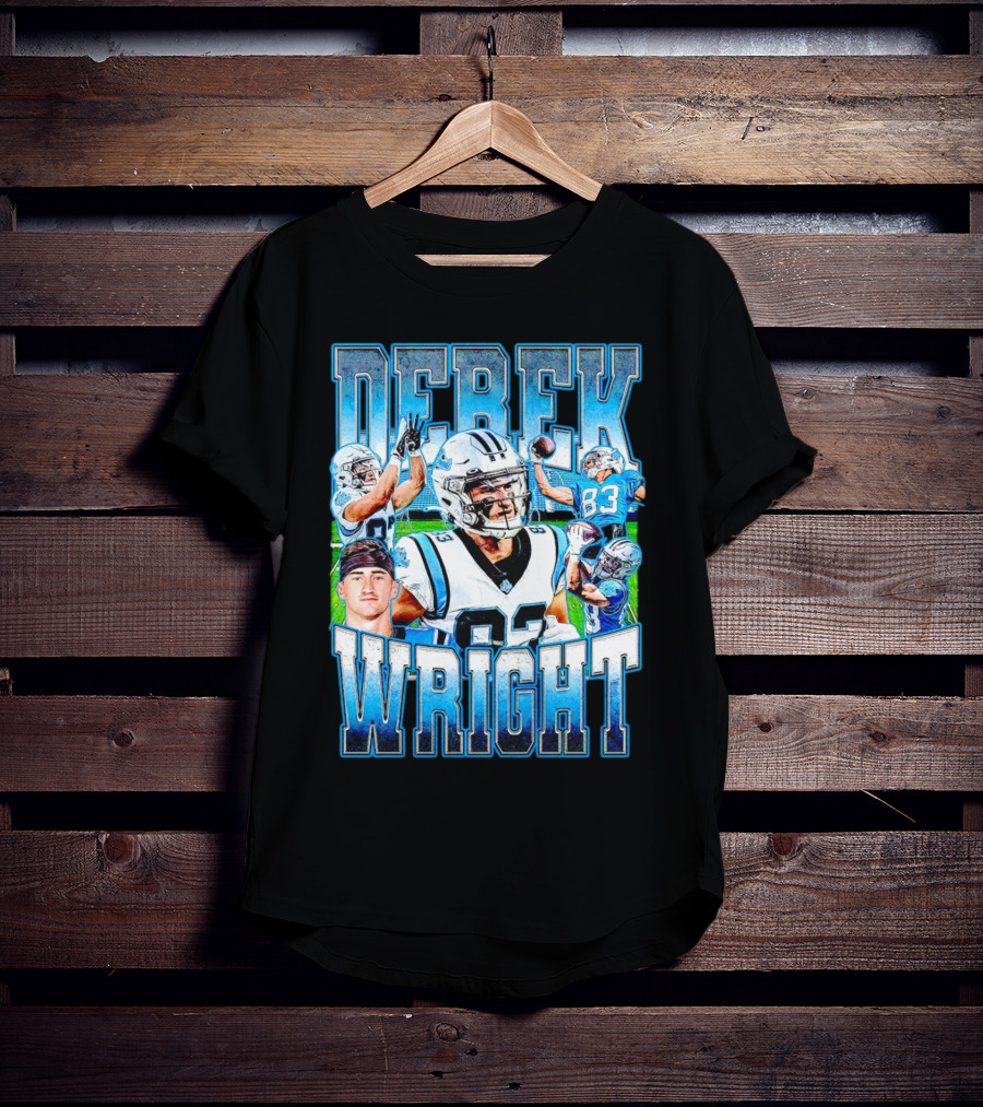 Derek Wright 83 Carolina Panthers Vintage Football T-Shirt