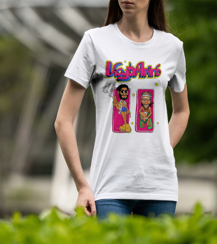 Kaytramine Smoking Drinking Cartoon Characters Relaxing T-Shirt