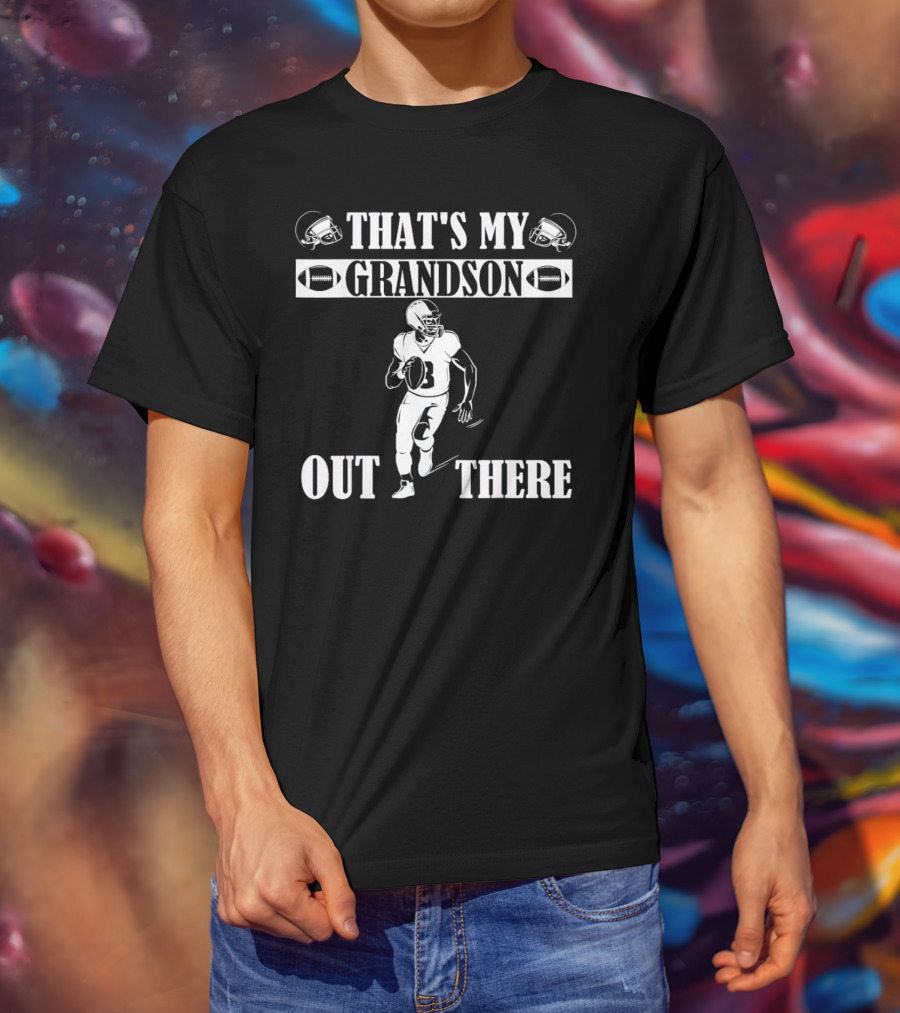 That's My Grandson Out There Football Player Helmet Ball T-Shirt