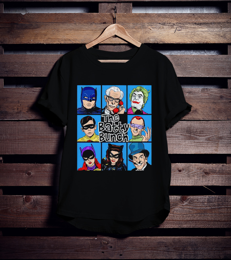 The Batty Bunch Batman Joker Riddler Catwoman Classic Characters T-Shirt