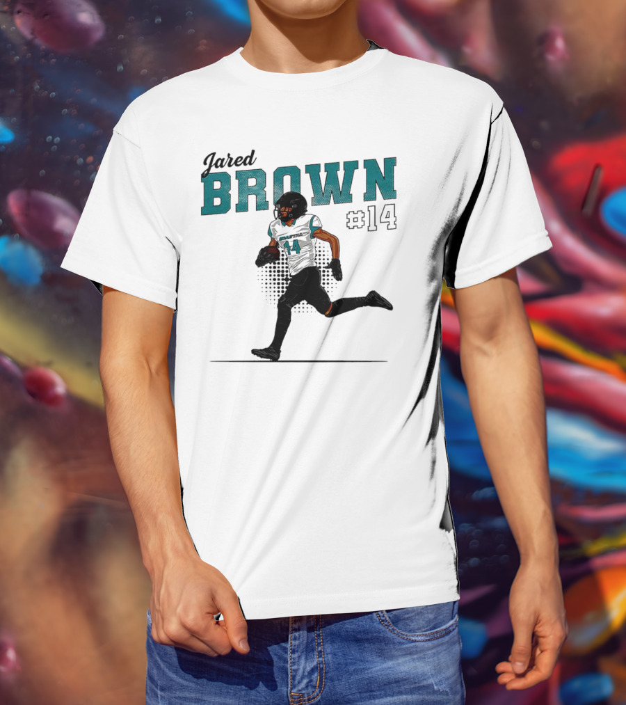 Jared Brown Coastal Carolina Football #14 Caricature T-Shirt