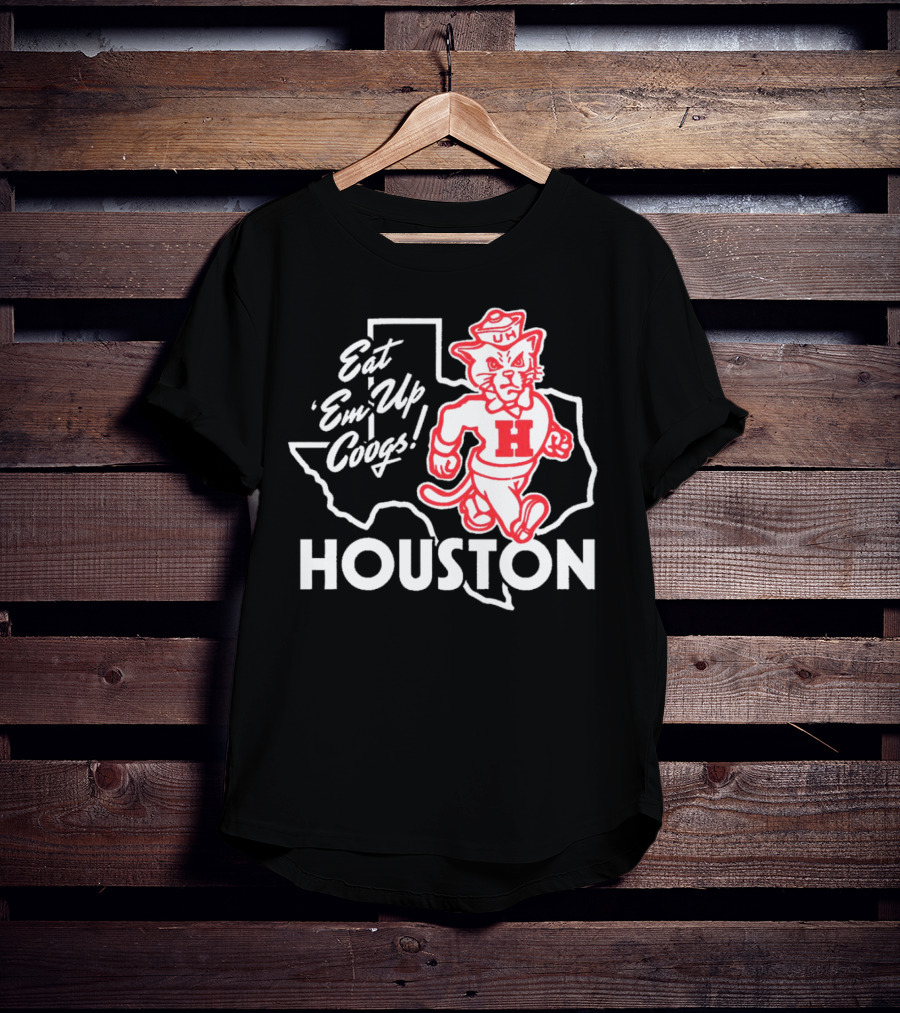 Houston Cougars Eat 'Em Up Coogs Texas State Mascot T-Shirt