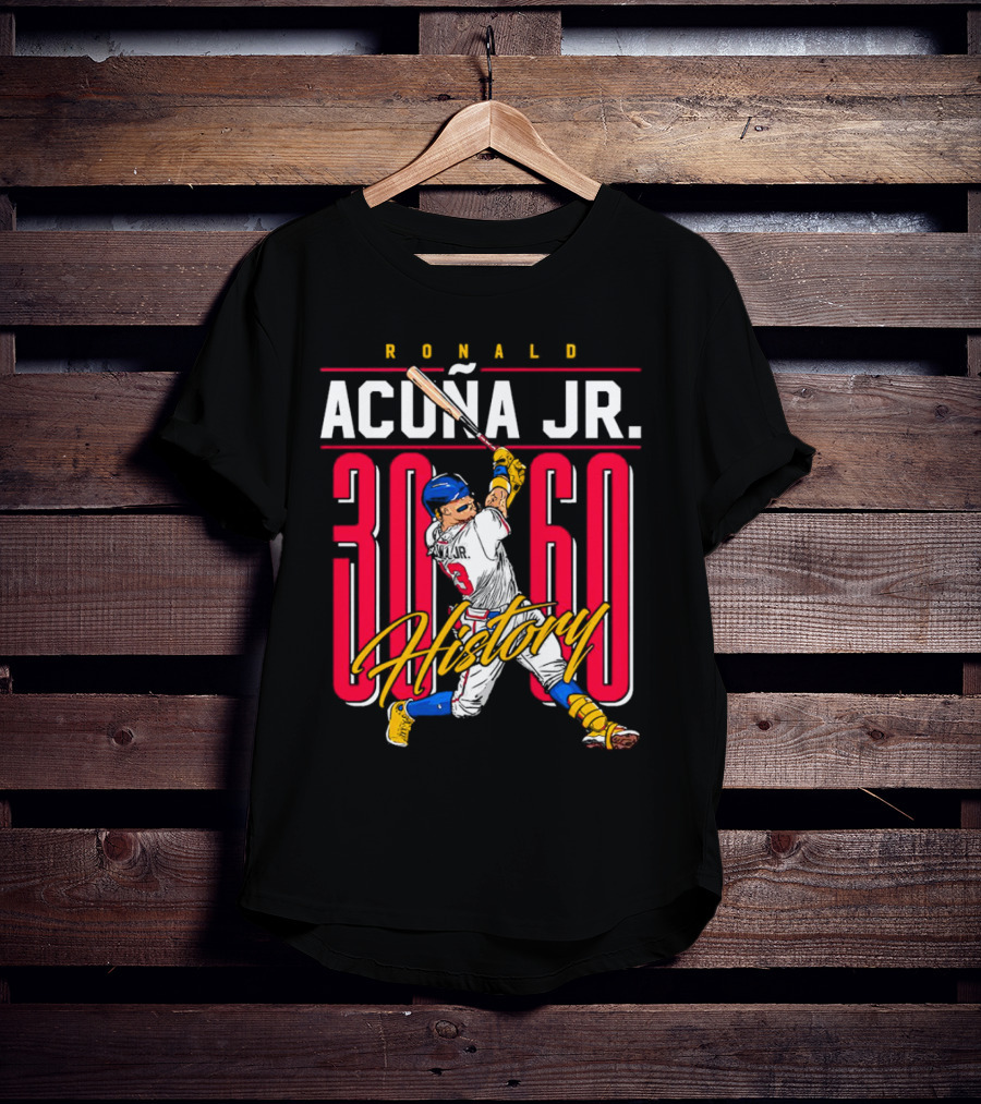 Ronald Acuña Jr. 30 60 History Atlanta Braves Baseball Iconic Achievement T-Shirt