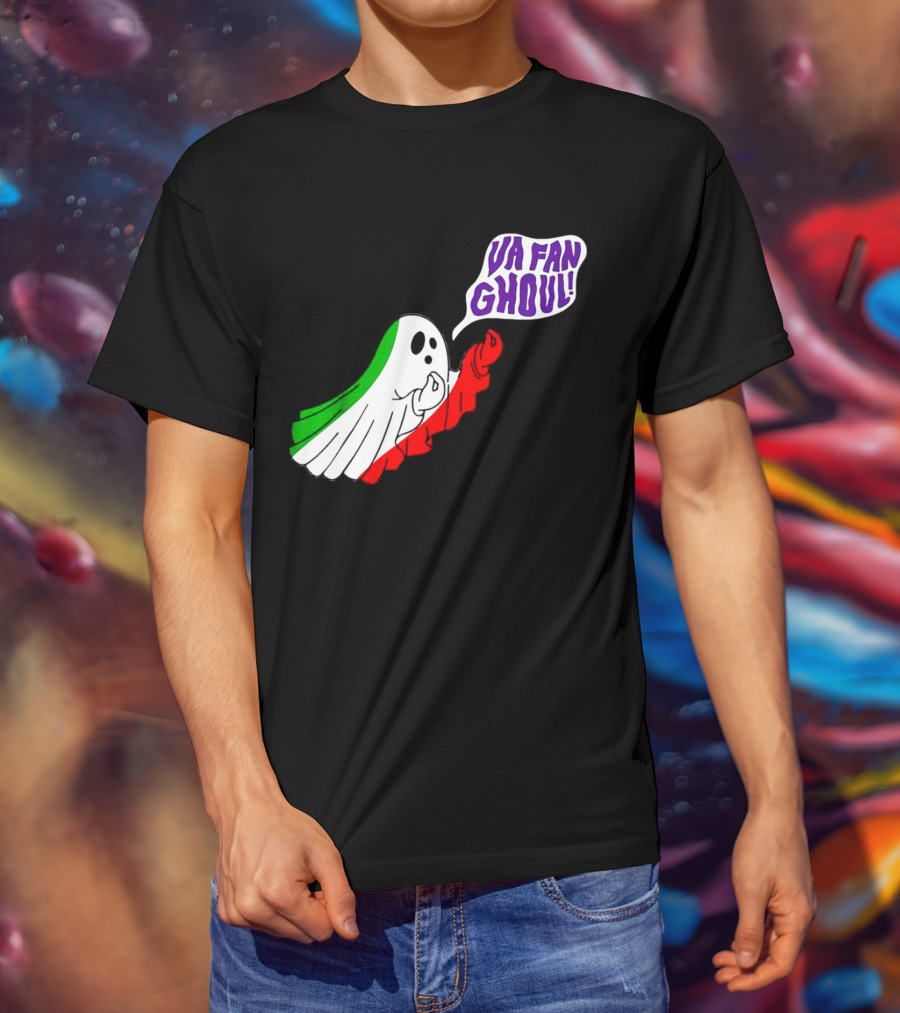 Va Fan Ghoul Ghost With Italian Flag Colors Halloween T-Shirt