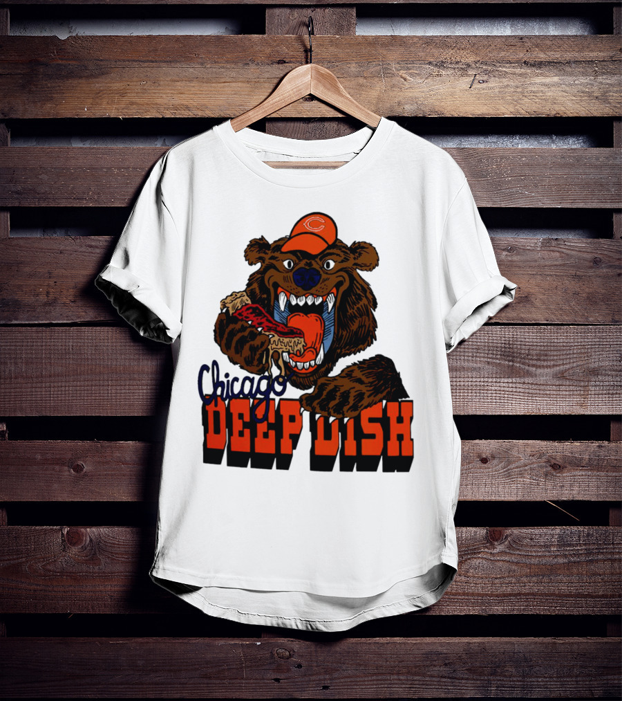 Chicago Bears Deep Dish Pizza Bear T-Shirt