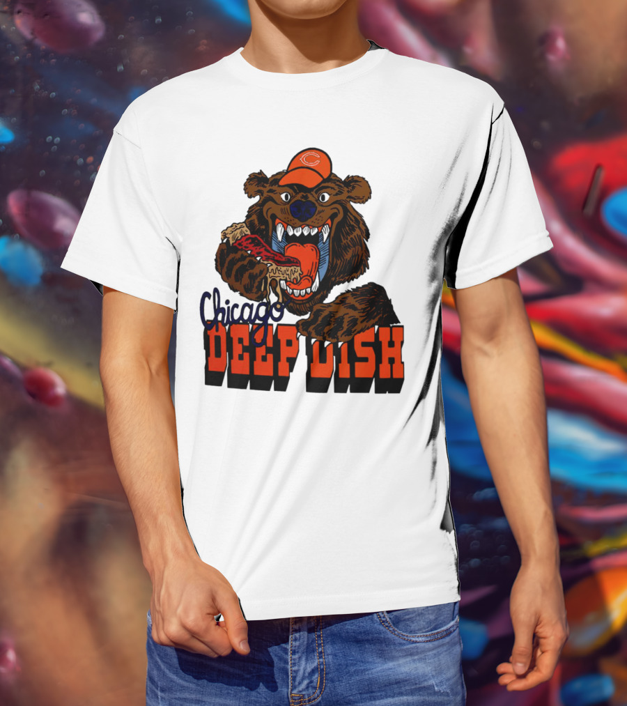 Chicago Bears Deep Dish Pizza Bear T-Shirt