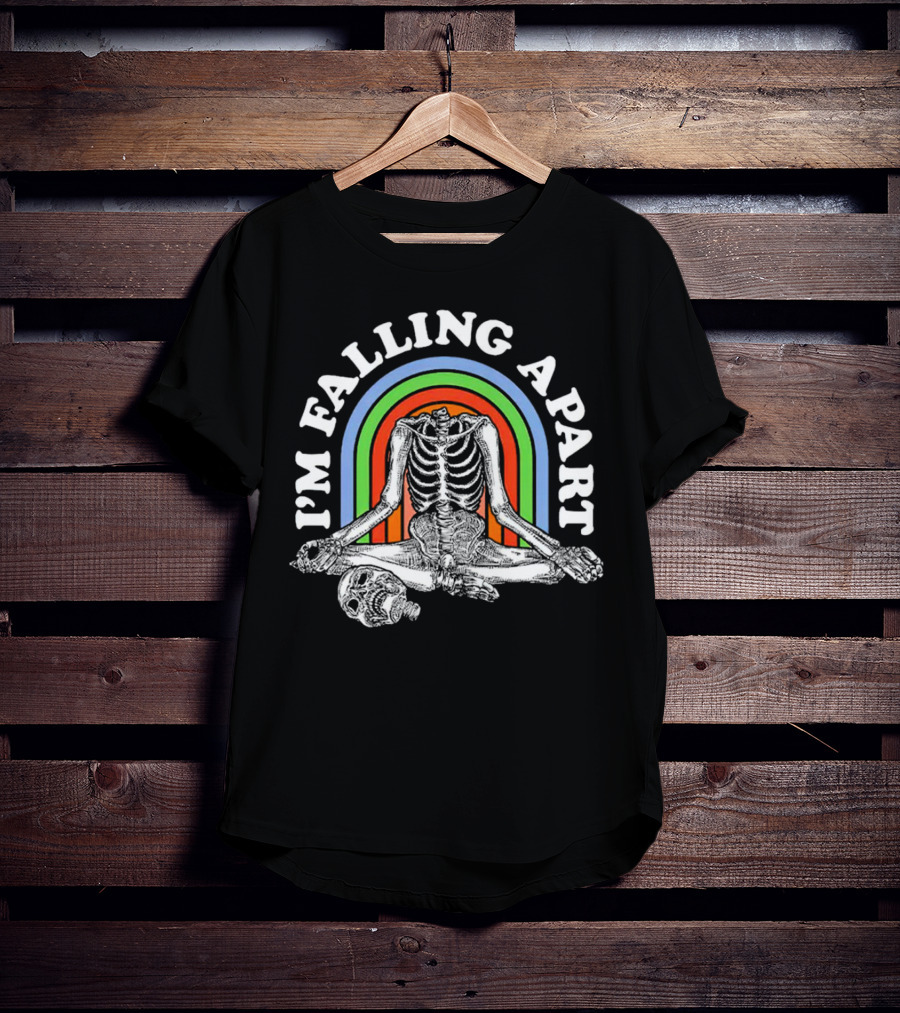 I’m Falling Apart Skeleton Retro Rainbow T-Shirt