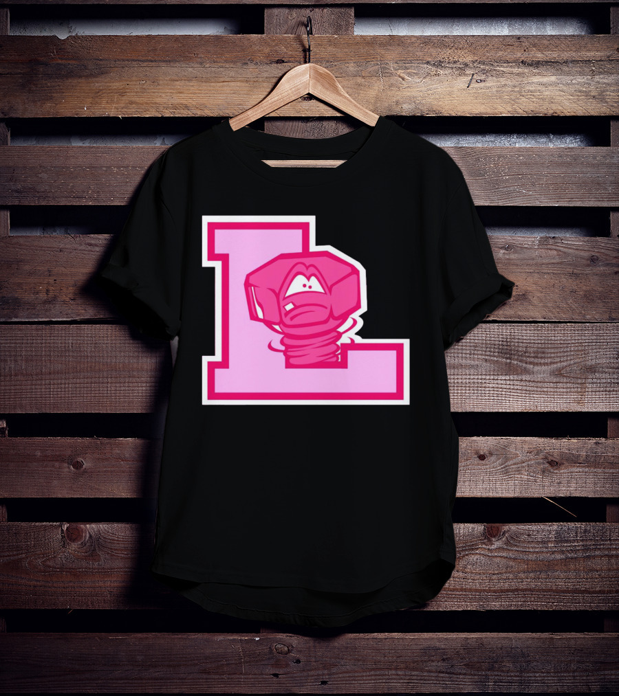 Lansing Lugnuts Pink L Logo Retro T-Shirt