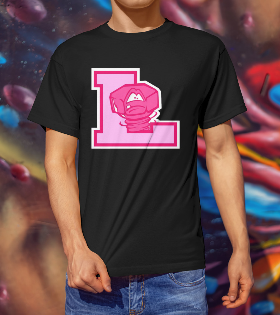 Lansing Lugnuts Pink L Logo Retro T-Shirt