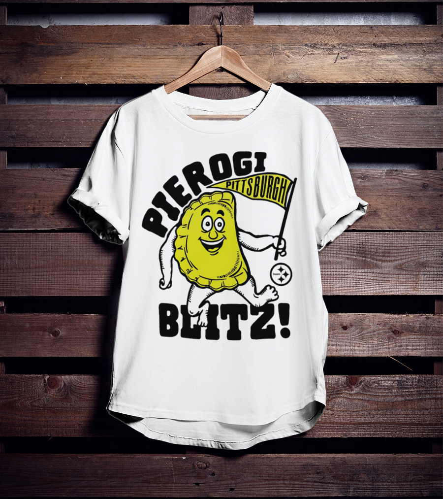 Pittsburgh Pierogi Blitz Steelers Flag T-Shirt