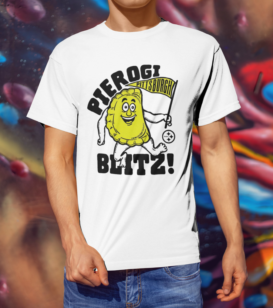 Pittsburgh Pierogi Blitz Steelers Flag T-Shirt