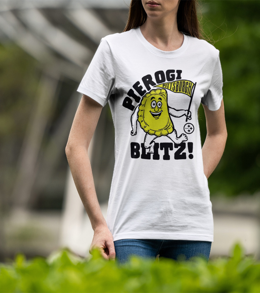 Pittsburgh Pierogi Blitz Steelers Flag T-Shirt