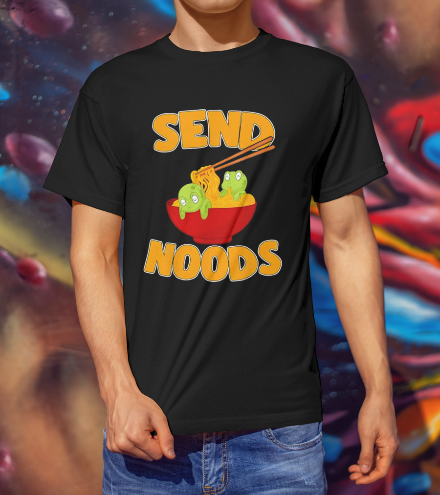 Send Noods Cute Turtles In Ramen Bowl T-Shirt
