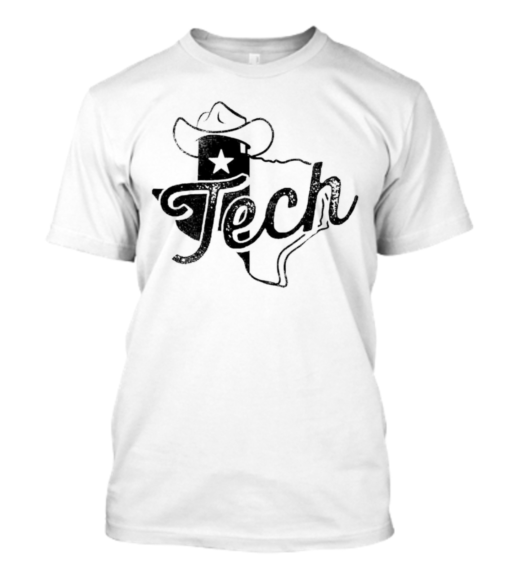 Texas Tech Red Raiders State With Stetson Hat Cowboy Star T-Shirt