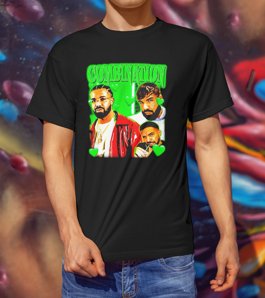 Combination Drake Green Hearts Trio T-Shirt