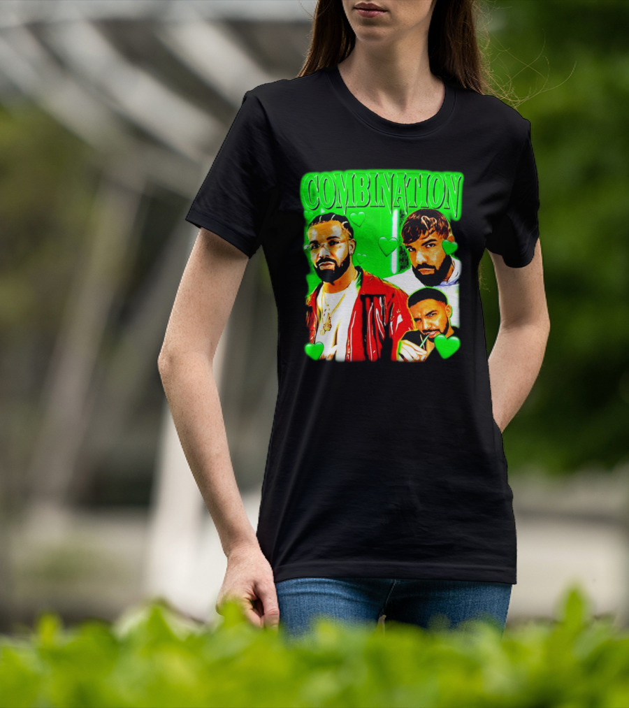 Combination Drake Green Hearts Trio T-Shirt