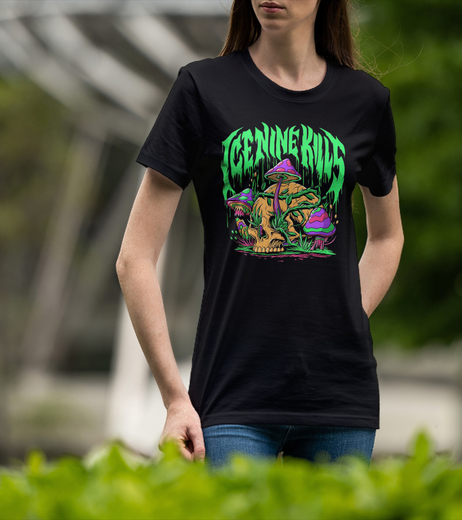 Ice Nine Kills Skull With Psychedelic Mushrooms T-Shirt