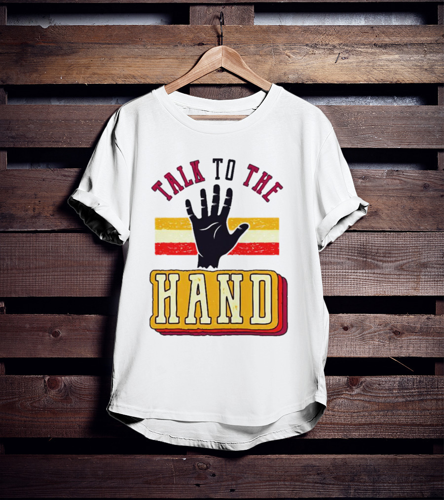 TALK TO THE HAND Retro Stripes T-Shirt