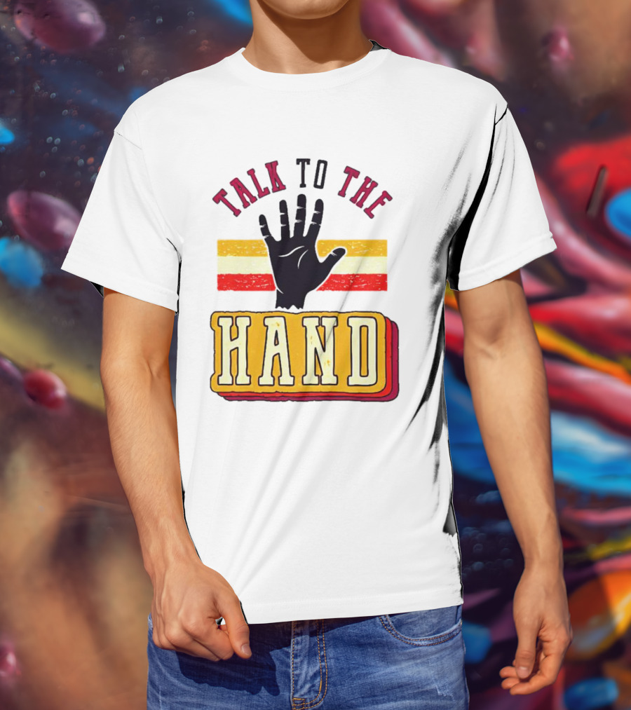 TALK TO THE HAND Retro Stripes T-Shirt