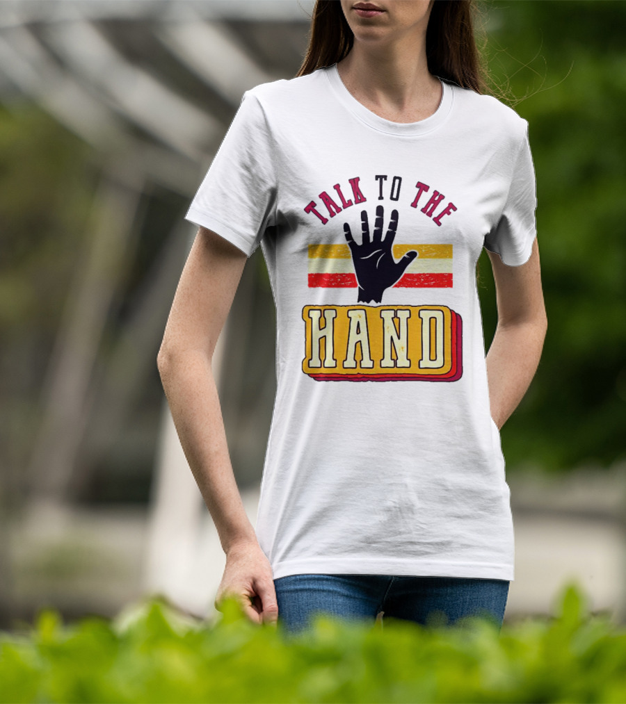 TALK TO THE HAND Retro Stripes T-Shirt
