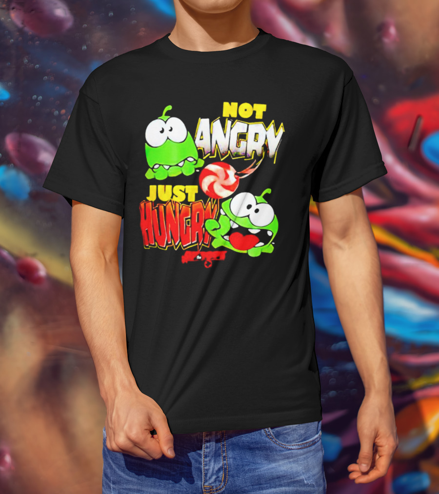 Om Nom Not Angry Just Hungry Cut The Rope Candy Craving T-Shirt