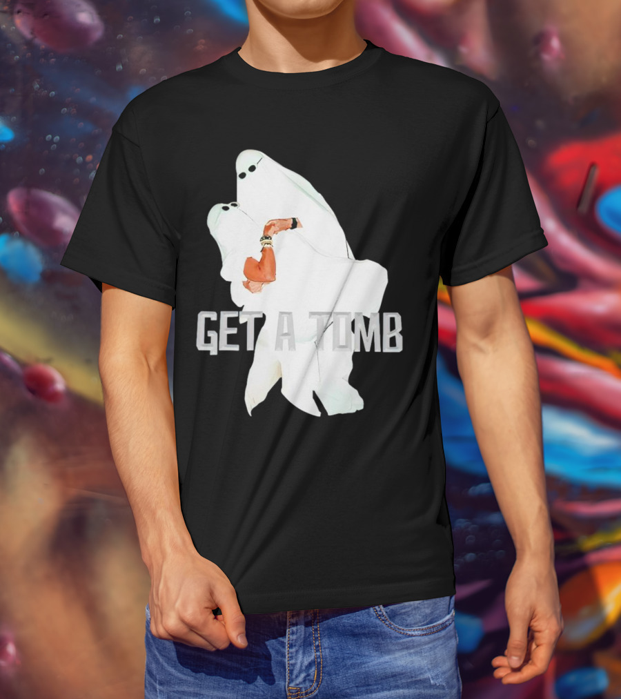 GET A TOMB Ghosts Carrying Figure Halloween Humor T-Shirt