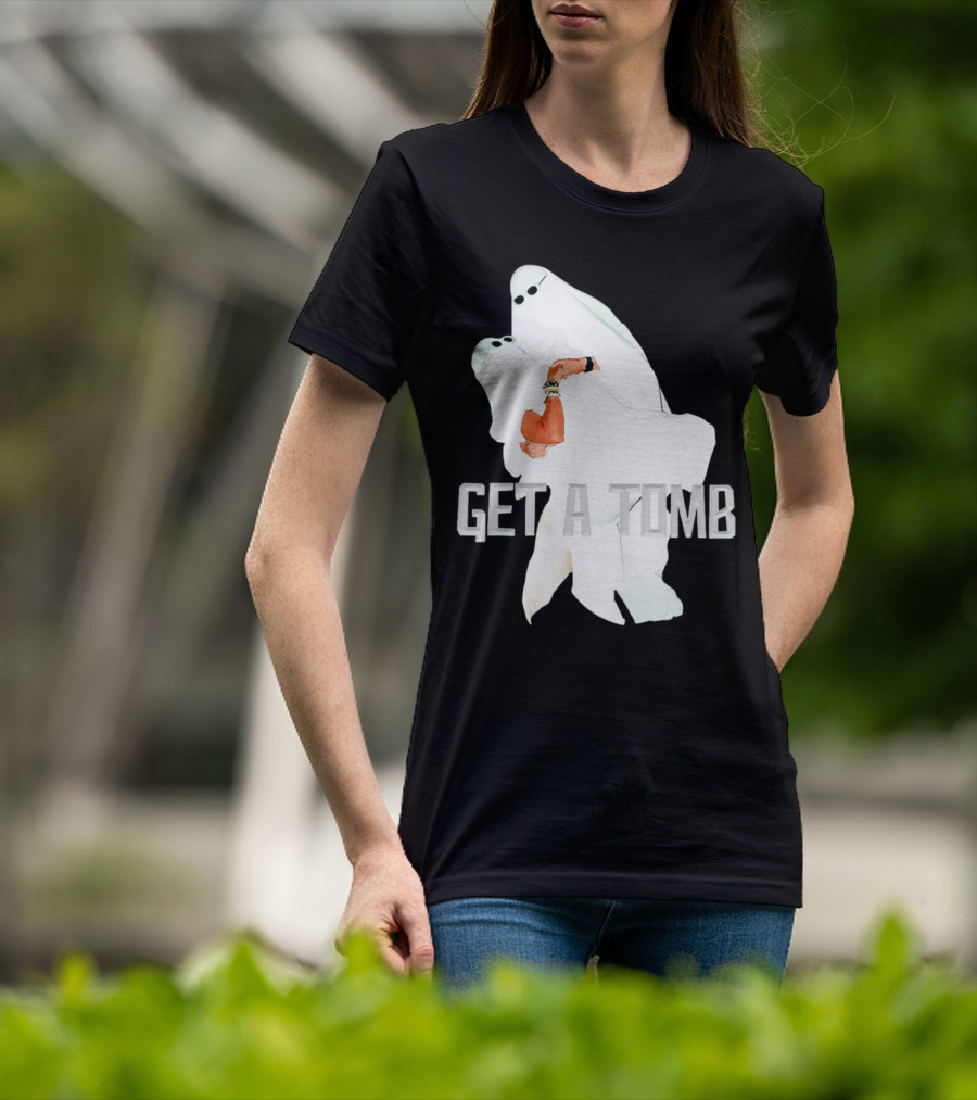 GET A TOMB Ghosts Carrying Figure Halloween Humor T-Shirt
