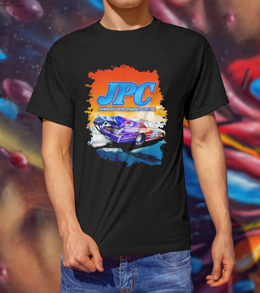 JPC Johnson’s Performance Centre Racing Car And Tire Marks T-Shirt