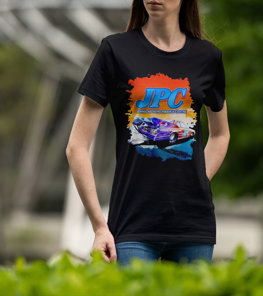 JPC Johnson’s Performance Centre Racing Car And Tire Marks T-Shirt