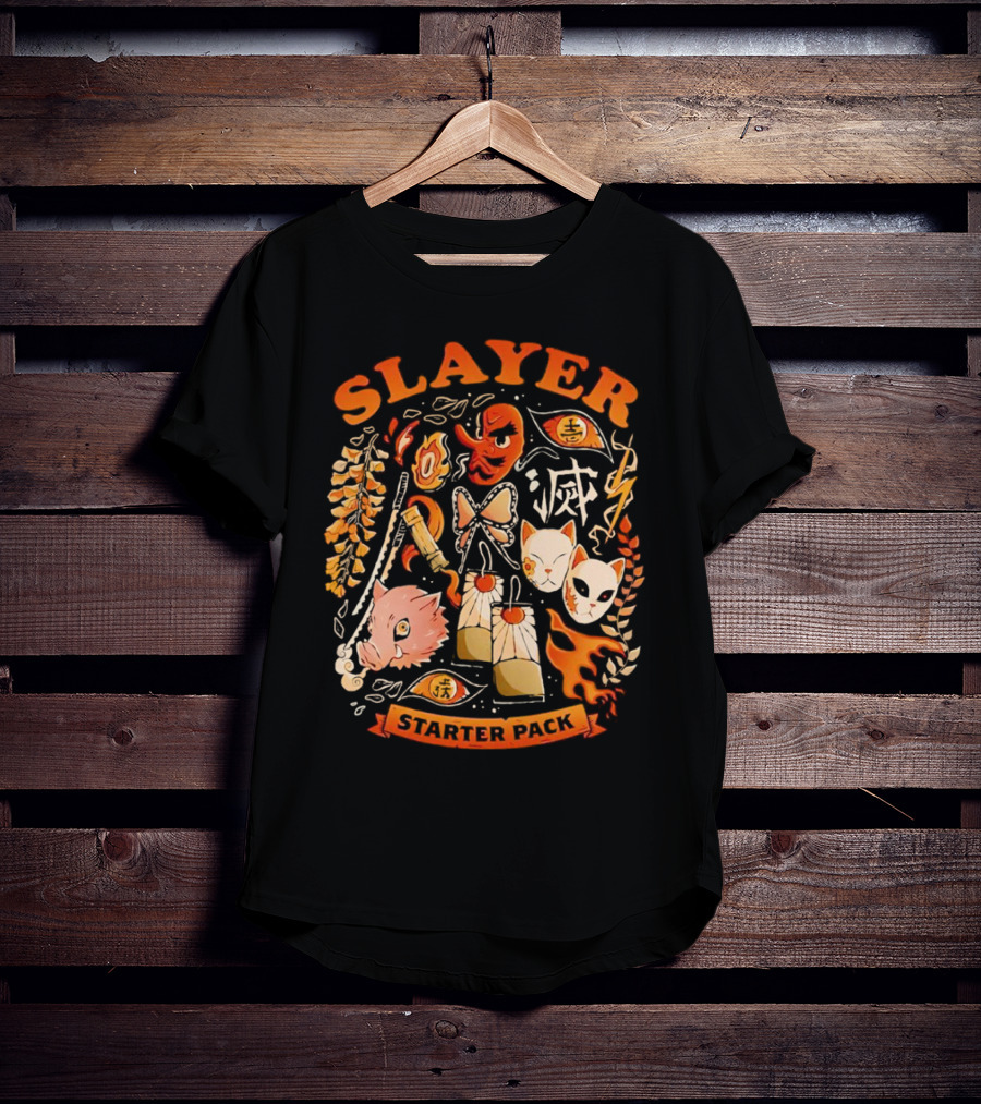 Slayer Starter Pack Kimetsu No Yaiba Symbols And Masks Collection T-Shirt