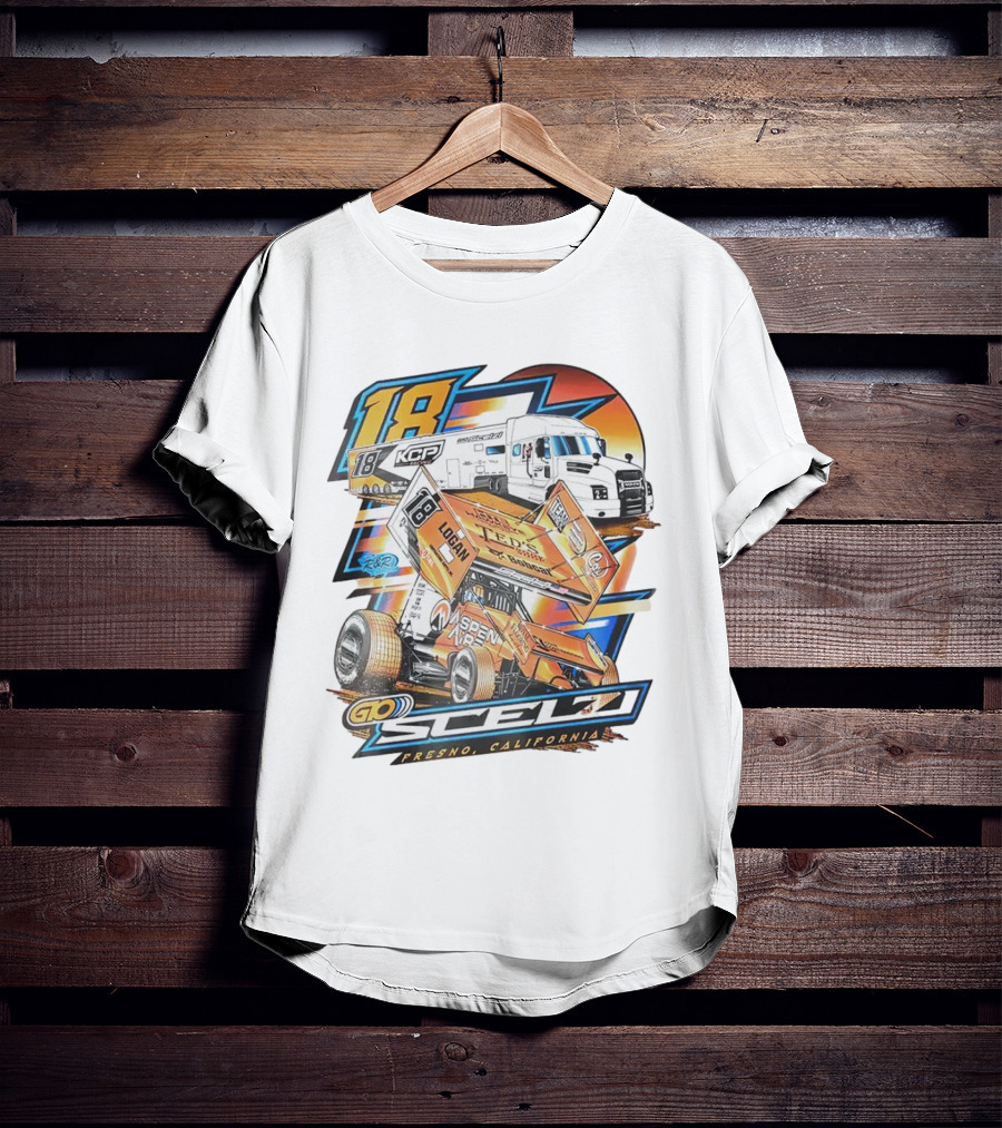 Gio Scelzi Racing KCP 18 Hauler Fresno California Sprint Car T-Shirt