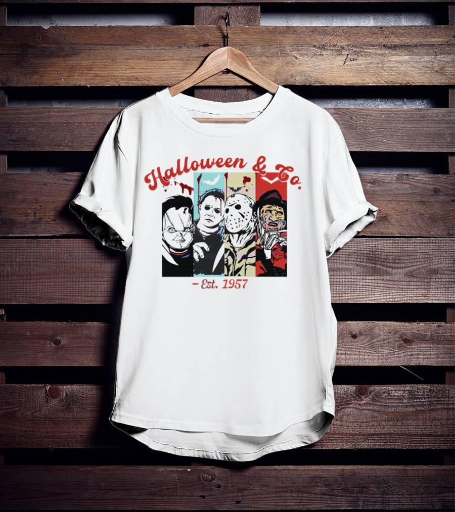 Halloween And Co. Est. 1957 Scary Movie Character Vibes T-Shirt