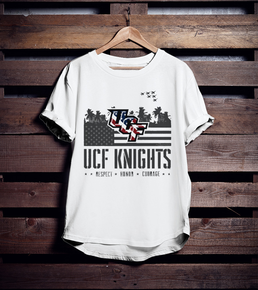 UCF Knights Respect Honor Courage American Flag T-Shirt