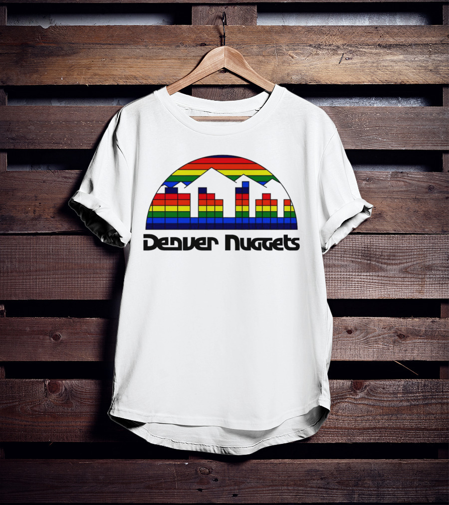 Denver Nuggets Skyline Rainbow Vintage Retro Classic T-Shirt