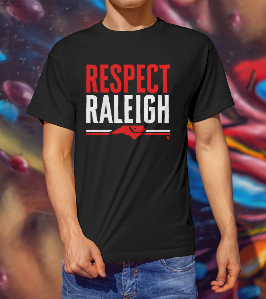 Respect Raleigh North Carolina Map Outline T-Shirt