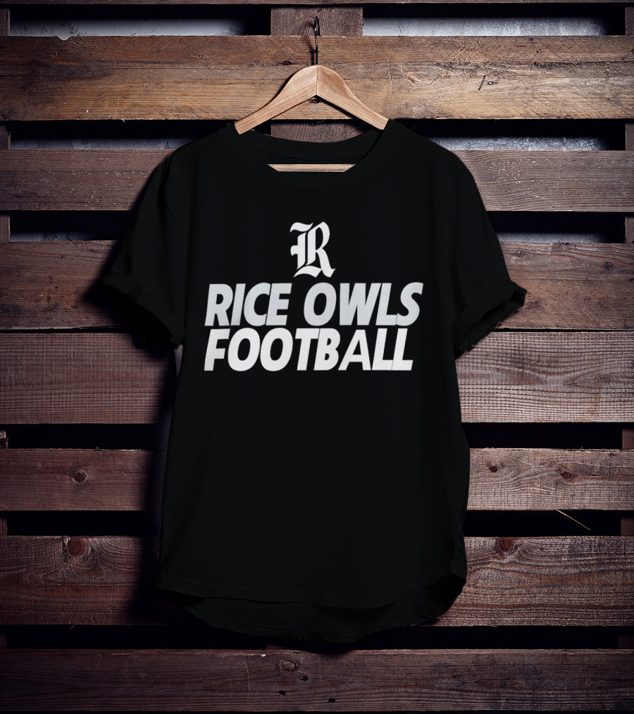 Rice Owls Football Logo With Stylized R T-Shirt
