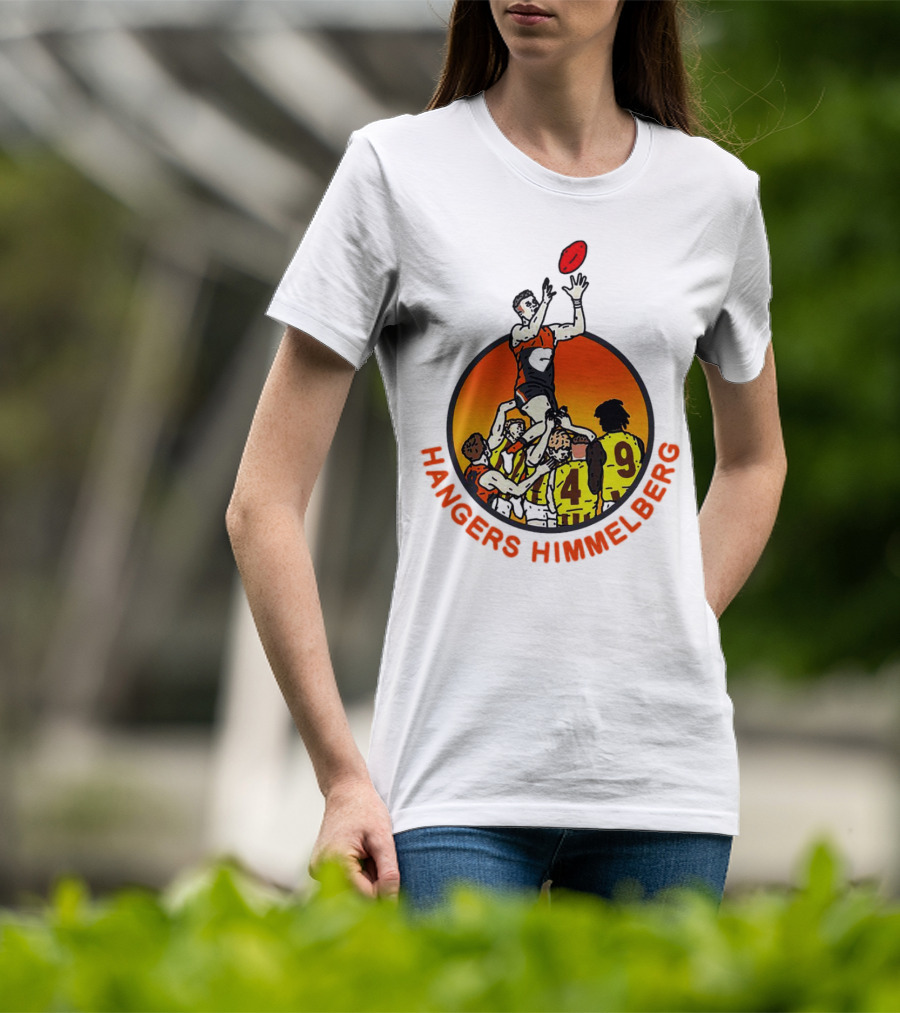 Hangers Himmelberg AFL Marking Victory Sunset Football Scene T-Shirt
