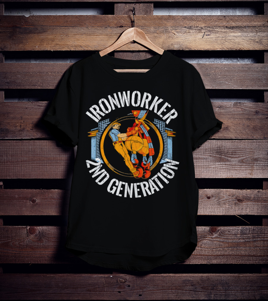 Ironworker 2ND Generation Vintage Construction Worker Scene T-Shirt