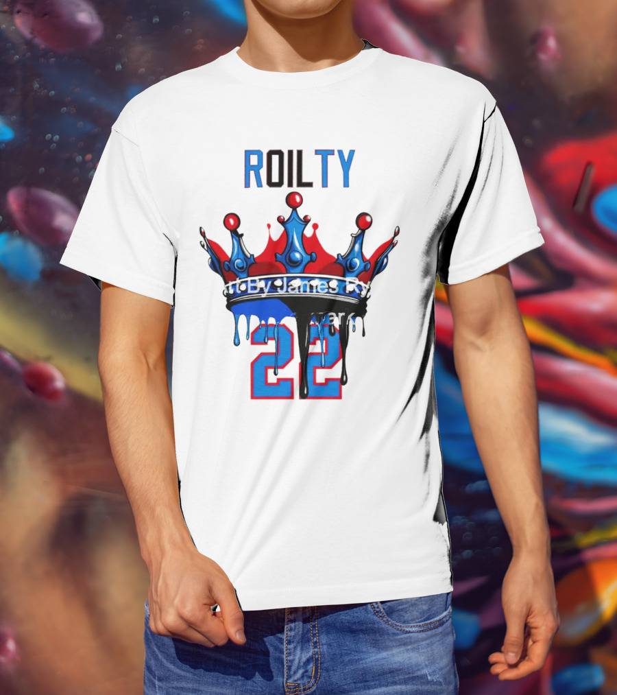 ROILTY 22 Crown Red Blue Dripping T-Shirt