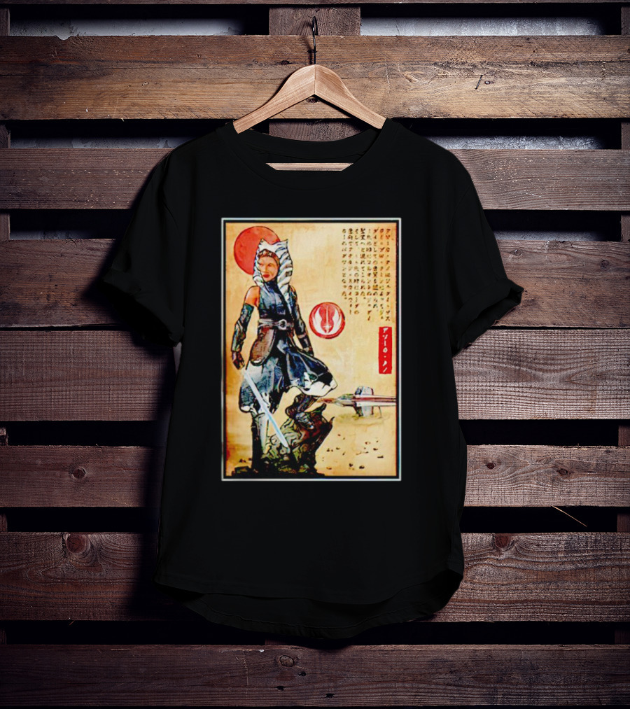 The Way Of Fulcrum Ahsoka Tano Jedi Order Katana Japanese Style Set Neon Fitted_m22f16 T-Shirt