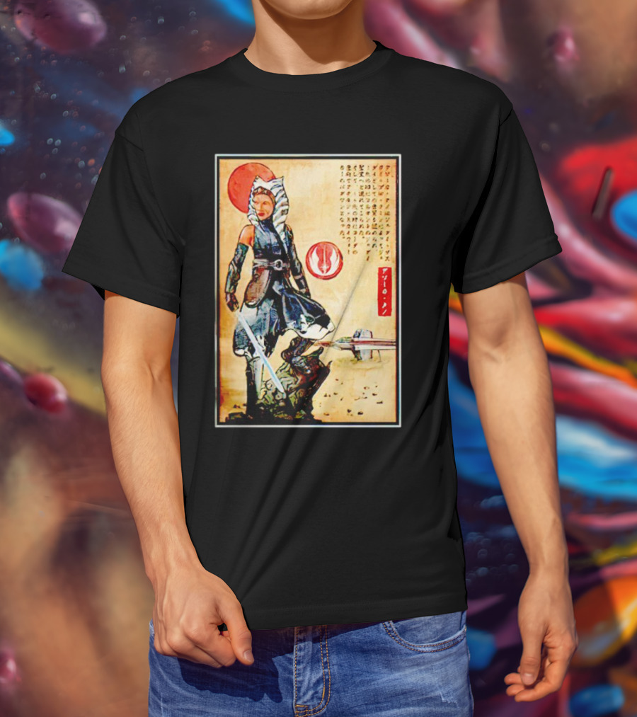The Way Of Fulcrum Ahsoka Tano Jedi Order Katana Japanese Style Set Neon Fitted_m22f16 T-Shirt