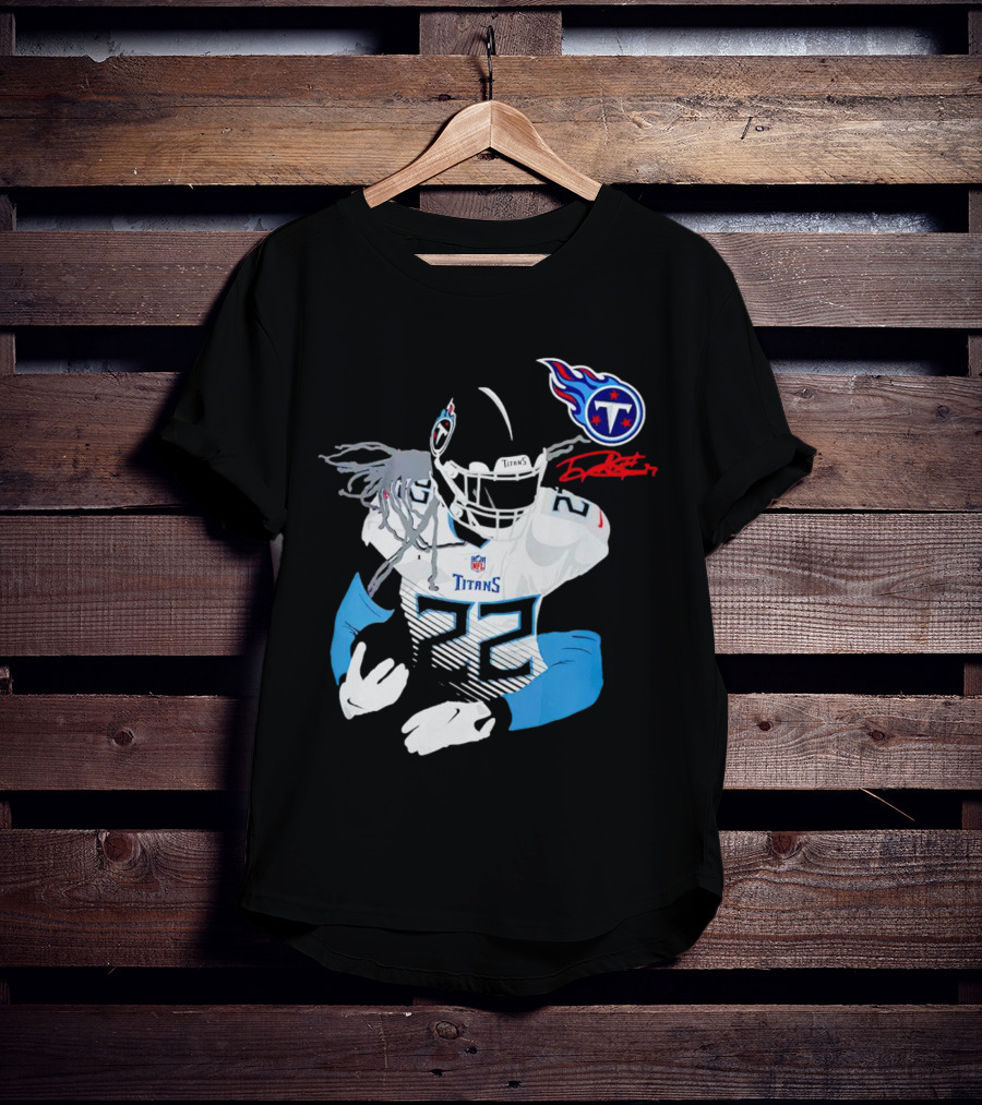 Derrick Henry Tennessee Titans NFL Jersey With Logo And Signature T-Shirt