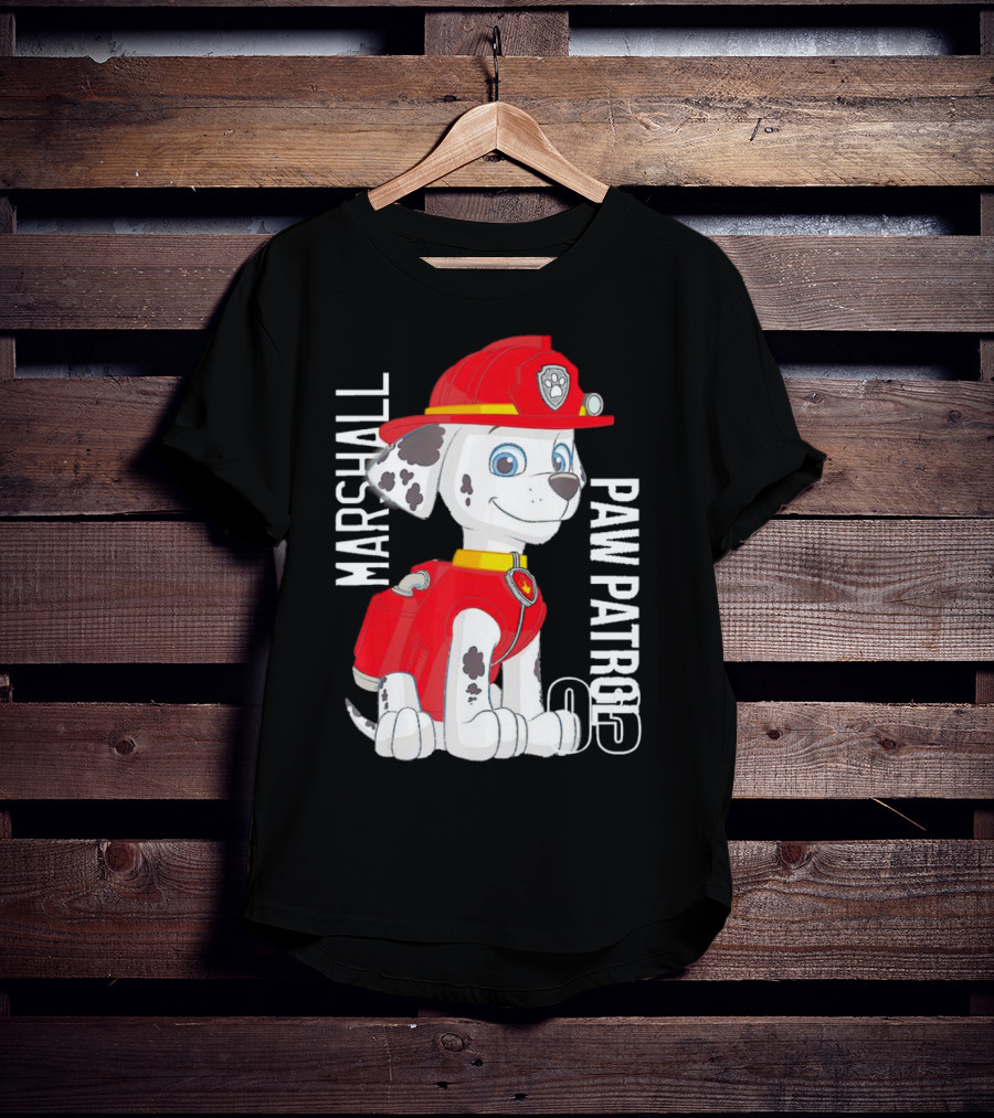 Marshal Paw Patrol Firefighter Pup With Bone Tag T-Shirt