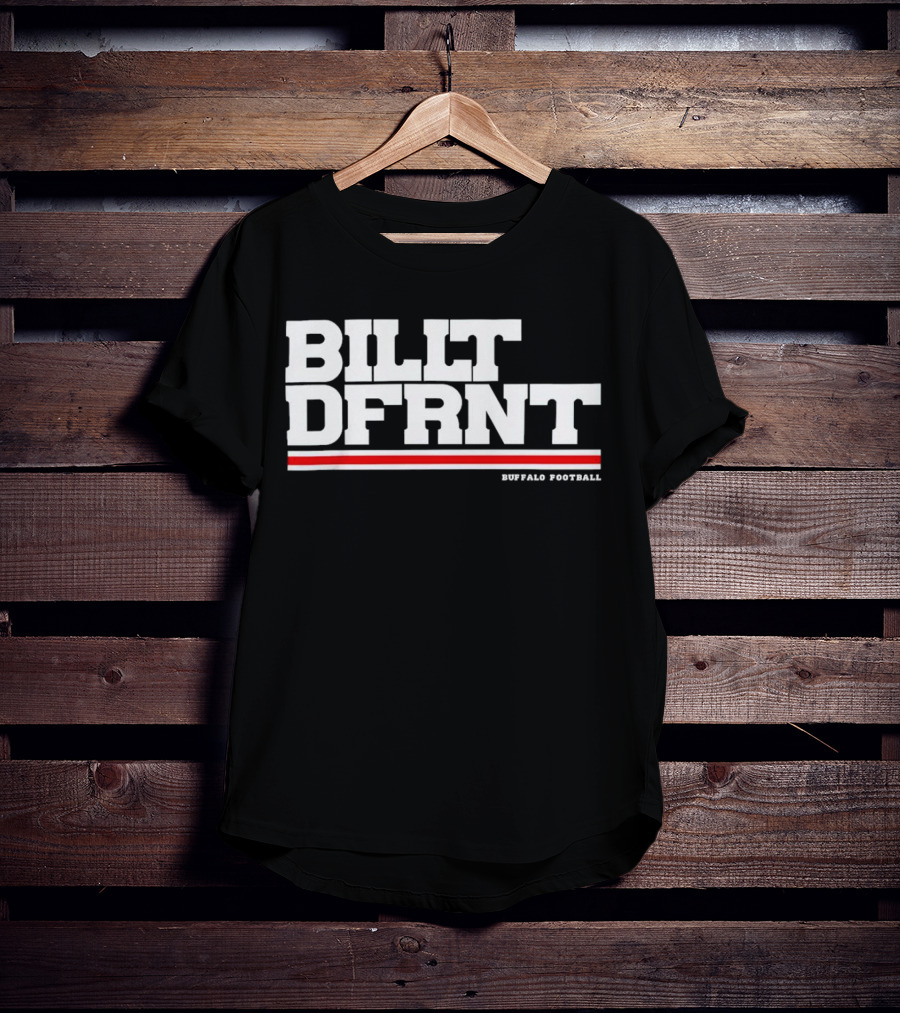 Buffalo Football Billt Dfrnt Red White Stripes T-Shirt