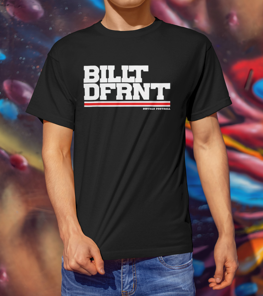 Buffalo Football Billt Dfrnt Red White Stripes T-Shirt