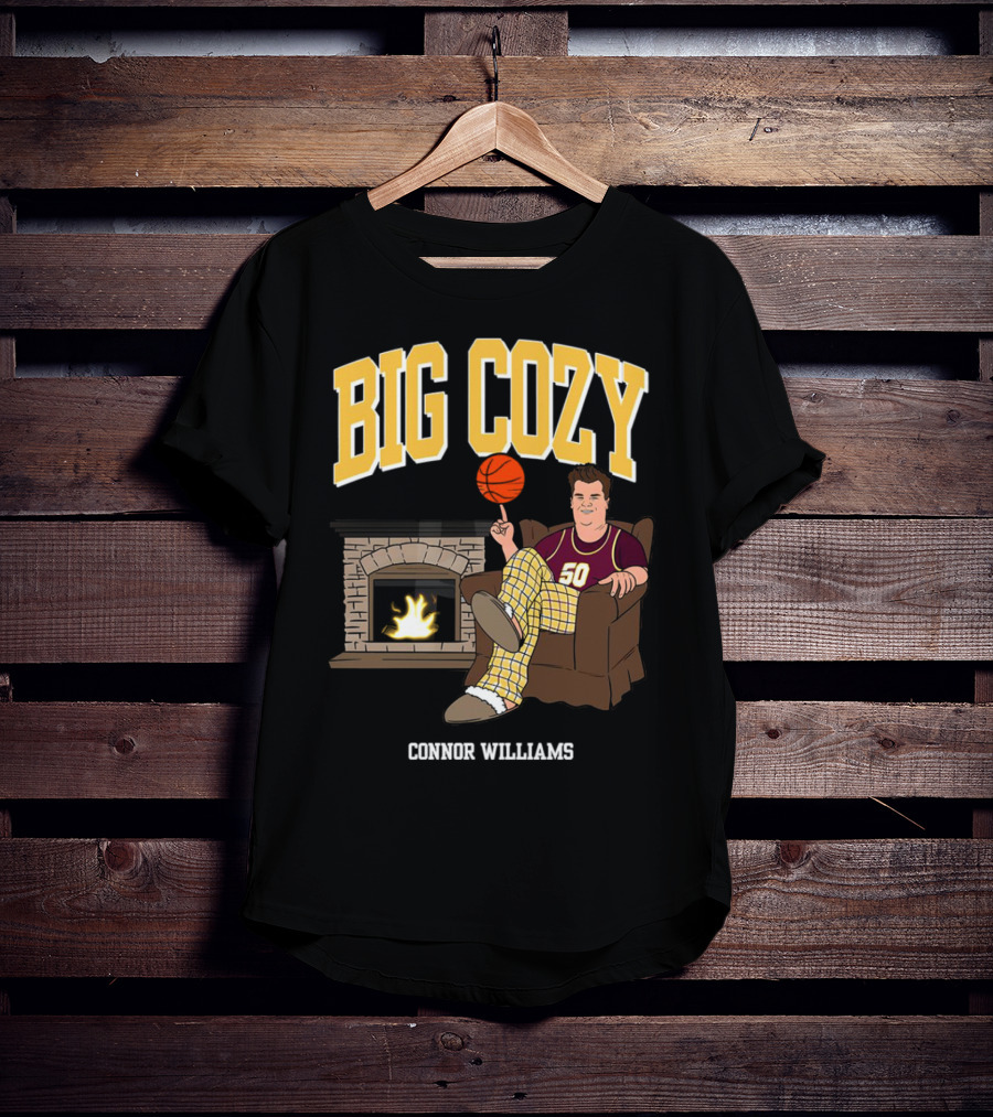Connor Williams Big Cozy Basketball By The Fireplace T-Shirt