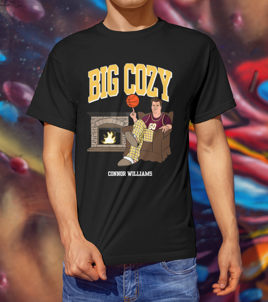 Connor Williams Big Cozy Basketball By The Fireplace T-Shirt