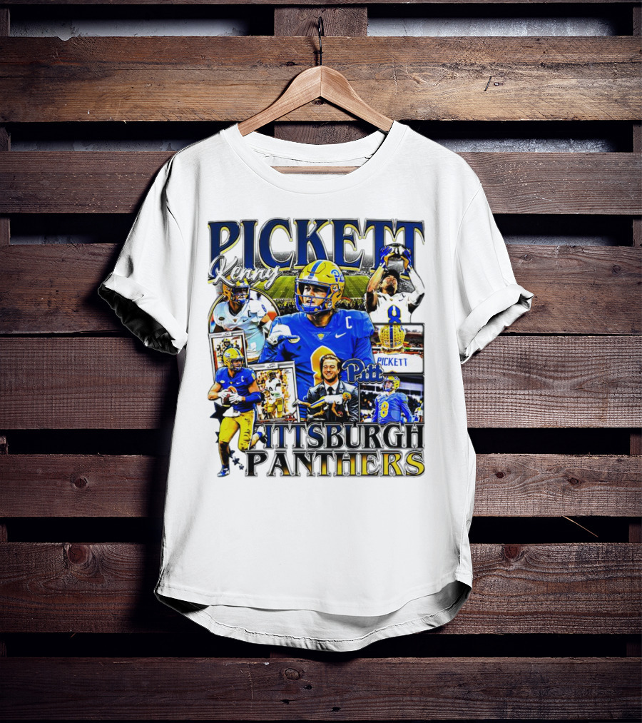 Kenny Pickett Pittsburgh Panthers Football Quarterback Action Collage T-Shirt
